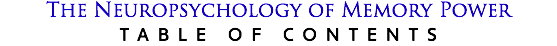 The Neuropsychology of Memory Power TABLE OF CONTENTS
